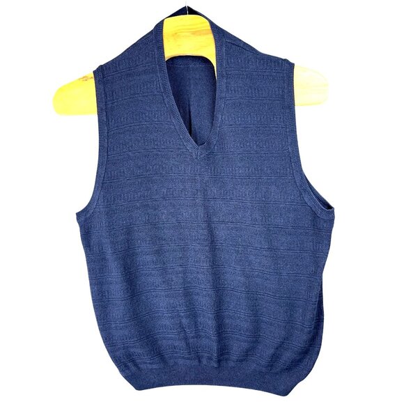 Vtg Cutter & Buck Sweater Vest Men XXL Navy V-Neck Sleeveless Cotton USA Made - Picture 1 of 9